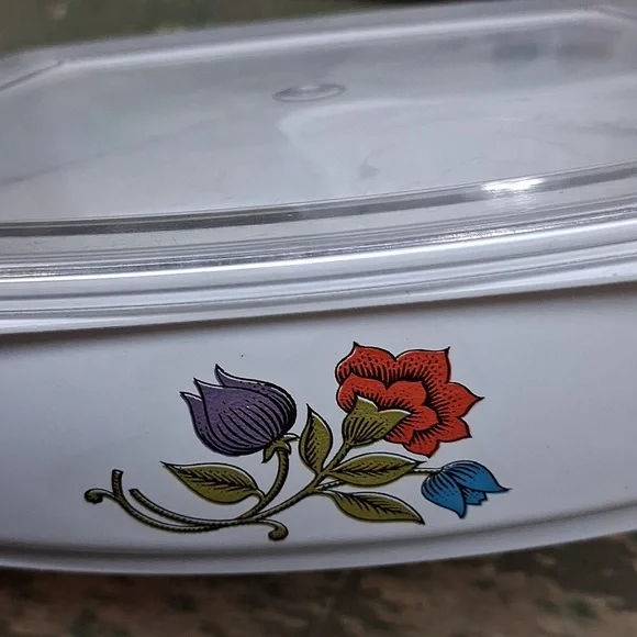 Vintage Hefty Floral Flower Leftover Food Containers Plastic With Lids 4pc Set. - Picture 8 of 9